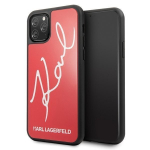 Karl Lagerfeldi &uuml;mbris iPhone 11 Pro Max KLHCN65DLKSRE punane k&otilde;va&uuml;mbris Signature Glitter
