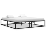vidaXL voodiraam, must, metall, 200 x 200 cm