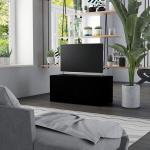 vidaXL telerikapp, must, 80 x 34 x 36 cm, puitlaastplaat