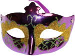 Karnevalimask, lilla/kuldne, UNI