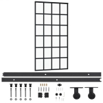 vidaXL liuguks riistvarakomplektiga, ESG klaas, alumiinium, 102x205 cm