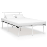 vidaXL voodiraam, valge, metall, 120 x 200 cm