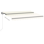 vidaXL automaatne varikatus LEDi ja tuuleanduriga 350x250 cm kreemjas
