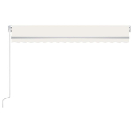 vidaXL k&auml;sitsi sisset&otilde;mmatav varikatus, LED, 450x300 cm, kreemjas