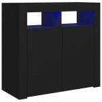 vidaXL puhvetkapp LED-tulega, must, 80 x 35 x 75 cm