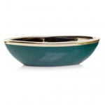 Keraamiline lillepott EMERALD, paadikujuline, smaragd/kuldne, 40x14 x 11(H) cm