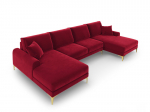 Pehme nurgadiivan Mazzini Sofas Madara 6S, punane/kuldne v&auml;rv