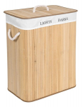 Bambusest pesukorv 100L, 2 sektsiooni, naturaalsed puiduv&auml;rvid