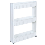 Mobiilne kapp ratastel, 3 riiulit, valge
