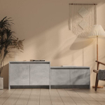 vidaXL telerikapp, betoonhall, 146,5 x 35 x 50 cm, puitlaastplaat