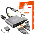 Adapter USB-C 3.0 4-in-1 2x HDMI 4K VGA Zenwire BYL-2309