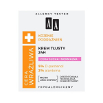 Rasvane kreem kuivale ja normaalsele nahale AA Sensitive Skin Soothing Irritations 24H, 50ml