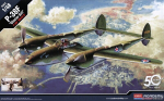 Liimitav mudel Academy 12208 P-38F Lighting Glacier Girl 1/48