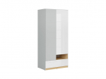 Riidekapp BRW Nandu 2D1S, hall/valge