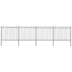 vidaXL kumerate otstega aed, teras, 6,8 x 1,5 m, must