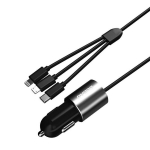 Autolaadija Dudao 3in1 USB 3,4 A Lightning / USB Typ C / micro USB kaabliga (R5ProN black)
