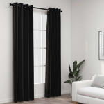 vidaXL linase v&auml;limusega pimendavad kardinad 2 tk antratsiit 140x225cm