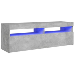 vidaXL telerialus LED-tuledega, betoonhall, 120x35x40 cm