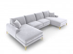 Pehme nurgadiivan Mazzini Sofas Madara 6S, helehall/kuldne