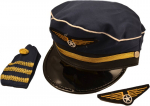 Fancy Dress Navy Pilot Captain Hat Set