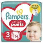 P&uuml;ksm&auml;hkmed Pampers Pants, Suurus 3, 62 tk, 6-11kg