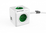 Allocacoc PowerCube USB Extended 1,5m 2402 Roheline