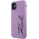 Karl Lagerfeldi &uuml;mbris iPhone 11 / Xr jaoks KLHCN61SKSVGU lilla k&otilde;va&uuml;mbris Silikoon Signature