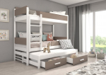 Narivoodi Adrk Furniture Queen koos madratsitega, 80x180 cm, valge/pruun