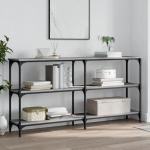 vidaXL konsoollaud, hall Sonoma tamm, 150x29x75 cm, tehispuit