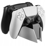 Dokkimisjaam fikseeritud Playstation 5 DualSense kontrollerile, must ja valge