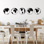 Wallity metalinė sienų dekoracija World map 2, 5 vnt