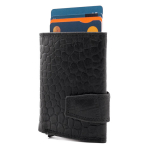 Nahast kaardihoidja RFID Leonardo Verrelli&reg;, must