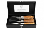 Laguiole steaknugade Luxury Line oliivipuust 6 tk. Elegantne kinkekarp, Laguiole steiko peiliai Luxury Line alyvuogių mediena 6 vnt. Eleganti&scaron;ka dovanų dėžutė