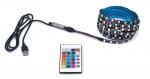 LED lindikomplekt 5V IP20 5m - RGB + USB kontroller koos IR puldiga teleri taustavalgustuseks