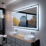 Peegel LED-valgustusega Vannituppa, Magamistuppa, Elutuppa - Atlanta - 130 cm, 80 cm, LED Veidrodis Modelis - Atlanta 130 cm x 80 cm