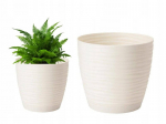 Lillepott koos alusega kreemikas 22.5x21cm plastikust