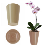 Lillepoti orhidee kate Lillealus plastist lilled 13 cm beež Kadax