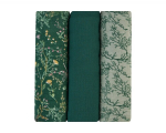 Musliinist m&auml;hkimislinad KikkaBoo Secret Garden Green, 100x100 cm, 3 tk.