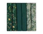 Musliinist m&auml;hkmed KikkaBoo Secret Garden Green, 30x30 cm, 6 tk.