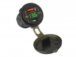 USB pulk Veekindel pesa USB+USB-C-led-voltmeeter 12/24V laadija 75-699