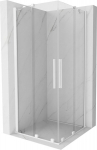 Mexen Velar Duo l&uuml;kand du&scaron;ikabiin 100 x 90 cm, l&auml;bipaistev, valge - 871-100-090-02-20