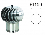 Katuse ventilatsiooni deflektor 150 mm, 150 mm