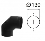 90&deg; kurv koos revisjoniga. Must metall 2 mm. D-130 mm.