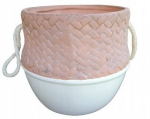 Boho keraamiline valge savikrohv 13 cm