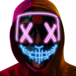 LED Halloweeni mask Givenme XY002, roosa-sinine