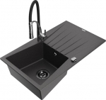 Graniidist k&ouml;&ouml;givalamu Mexen Cesar segisti ja sifooniga, Black granite/Black/Chrome