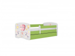 Lastevoodi ilma madratsita/sahtliga Kocot Kids BabyDreams Green balloon, roheline/valge