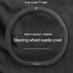 Tesla Model 3 Y X S rooliratta katte 4 hooajale 36-38 CM l&auml;bim&otilde;&otilde;duga rooliratta seemisnahast katte auto salongi tarvikud, D tipas 38cm P S