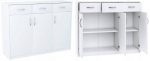 Sahtlituba kapp WHITE 110cm sahtlid raamatukapp