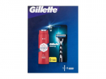 Gillette Kinkekomplekt Mach3 Raseerija + 2 Vahetustera + Old Spice Whitewater Meeste Du&scaron;igeel Ja &Scaron;ampoon, 250 ml